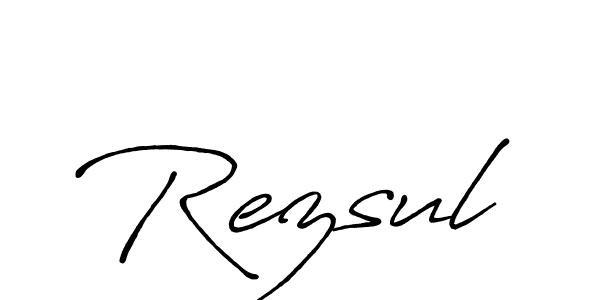 You should practise on your own different ways (Antro_Vectra_Bolder) to write your name (Rezsul) in signature. don't let someone else do it for you. Rezsul signature style 7 images and pictures png