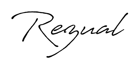 Transform the name Rezual into a signature masterpiece using Antro_Vectra_Bolder font. Ideal for photographers, artists, and creators looking for watermarks. Rezual signature style 7 images and pictures png