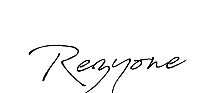 How to make Rezyone signature? Antro_Vectra_Bolder is a professional autograph style. Create handwritten signature for Rezyone name. Rezyone signature style 7 images and pictures png