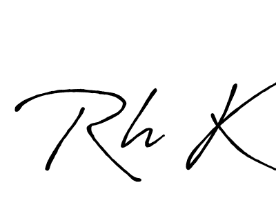 Create a beautiful signature design for name Rh K. With this signature (Antro_Vectra_Bolder) fonts, you can make a handwritten signature for free. Rh K signature style 7 images and pictures png