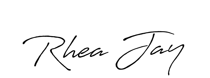 Design your own signature with our free online signature maker. With this signature software, you can create a handwritten (Antro_Vectra_Bolder) signature for name Rhea Jay. Rhea Jay signature style 7 images and pictures png