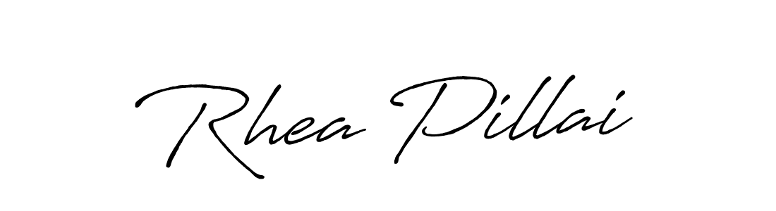 Make a beautiful signature design for name Rhea Pillai. With this signature (Antro_Vectra_Bolder) style, you can create a handwritten signature for free. Rhea Pillai signature style 7 images and pictures png