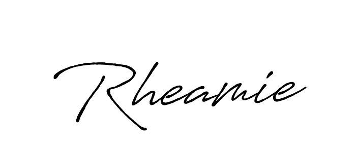 Create a beautiful signature design for name Rheamie. With this signature (Antro_Vectra_Bolder) fonts, you can make a handwritten signature for free. Rheamie signature style 7 images and pictures png