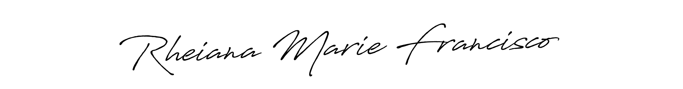 Create a beautiful signature design for name Rheiana Marie Francisco. With this signature (Antro_Vectra_Bolder) fonts, you can make a handwritten signature for free. Rheiana Marie Francisco signature style 7 images and pictures png