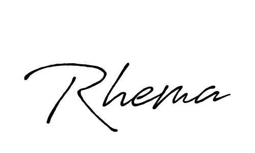 Rhema stylish signature style. Best Handwritten Sign (Antro_Vectra_Bolder) for my name. Handwritten Signature Collection Ideas for my name Rhema. Rhema signature style 7 images and pictures png
