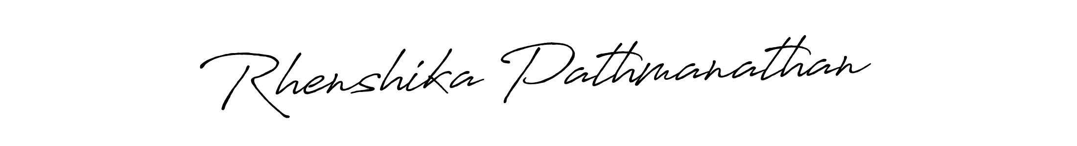 Create a beautiful signature design for name Rhenshika Pathmanathan. With this signature (Antro_Vectra_Bolder) fonts, you can make a handwritten signature for free. Rhenshika Pathmanathan signature style 7 images and pictures png