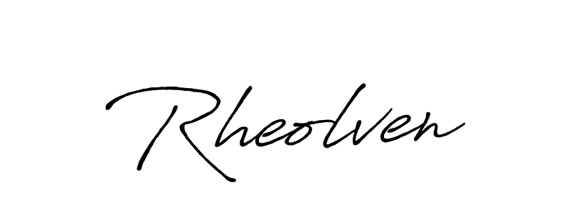Use a signature maker to create a handwritten signature online. With this signature software, you can design (Antro_Vectra_Bolder) your own signature for name Rheolven. Rheolven signature style 7 images and pictures png