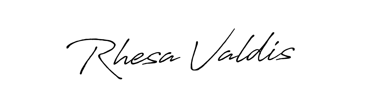 Make a beautiful signature design for name Rhesa Valdis. With this signature (Antro_Vectra_Bolder) style, you can create a handwritten signature for free. Rhesa Valdis signature style 7 images and pictures png