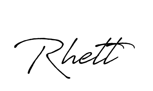 Rhett stylish signature style. Best Handwritten Sign (Antro_Vectra_Bolder) for my name. Handwritten Signature Collection Ideas for my name Rhett. Rhett signature style 7 images and pictures png