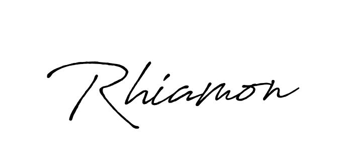 Antro_Vectra_Bolder is a professional signature style that is perfect for those who want to add a touch of class to their signature. It is also a great choice for those who want to make their signature more unique. Get Rhiamon name to fancy signature for free. Rhiamon signature style 7 images and pictures png