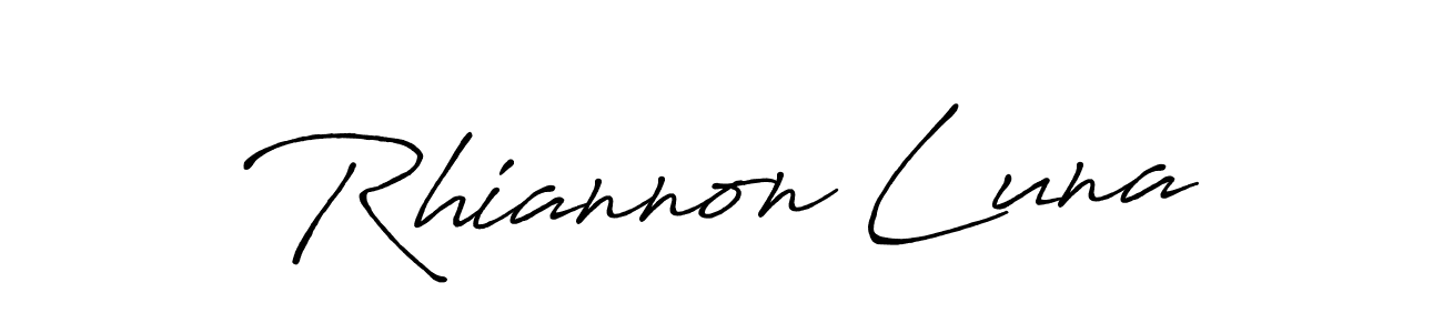 How to make Rhiannon Luna name signature. Use Antro_Vectra_Bolder style for creating short signs online. This is the latest handwritten sign. Rhiannon Luna signature style 7 images and pictures png