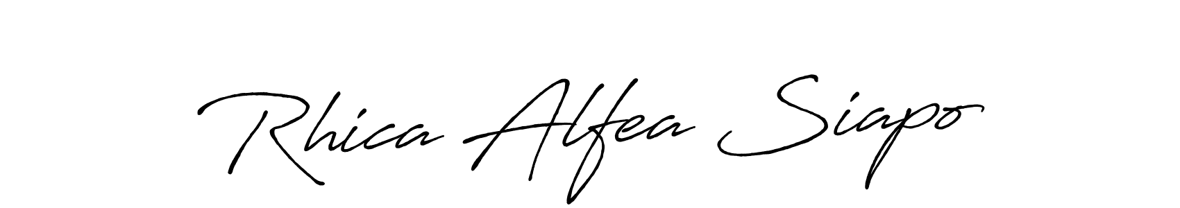 Make a beautiful signature design for name Rhica Alfea Siapo. With this signature (Antro_Vectra_Bolder) style, you can create a handwritten signature for free. Rhica Alfea Siapo signature style 7 images and pictures png
