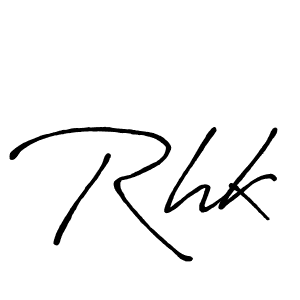 How to make Rhk signature? Antro_Vectra_Bolder is a professional autograph style. Create handwritten signature for Rhk name. Rhk signature style 7 images and pictures png