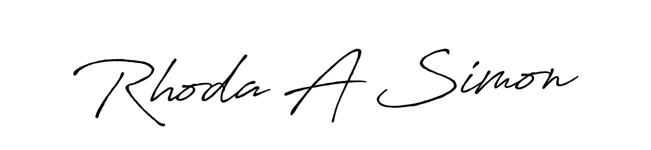 Similarly Antro_Vectra_Bolder is the best handwritten signature design. Signature creator online .You can use it as an online autograph creator for name Rhoda A Simon. Rhoda A Simon signature style 7 images and pictures png