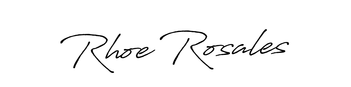 Make a beautiful signature design for name Rhoe Rosales. With this signature (Antro_Vectra_Bolder) style, you can create a handwritten signature for free. Rhoe Rosales signature style 7 images and pictures png