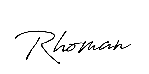 Similarly Antro_Vectra_Bolder is the best handwritten signature design. Signature creator online .You can use it as an online autograph creator for name Rhoman. Rhoman signature style 7 images and pictures png