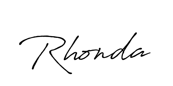 Use a signature maker to create a handwritten signature online. With this signature software, you can design (Antro_Vectra_Bolder) your own signature for name Rhonda. Rhonda signature style 7 images and pictures png