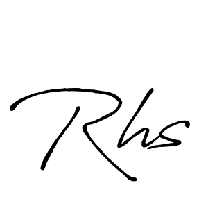 Use a signature maker to create a handwritten signature online. With this signature software, you can design (Antro_Vectra_Bolder) your own signature for name Rhs. Rhs signature style 7 images and pictures png