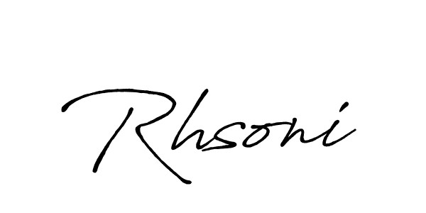 How to make Rhsoni name signature. Use Antro_Vectra_Bolder style for creating short signs online. This is the latest handwritten sign. Rhsoni signature style 7 images and pictures png