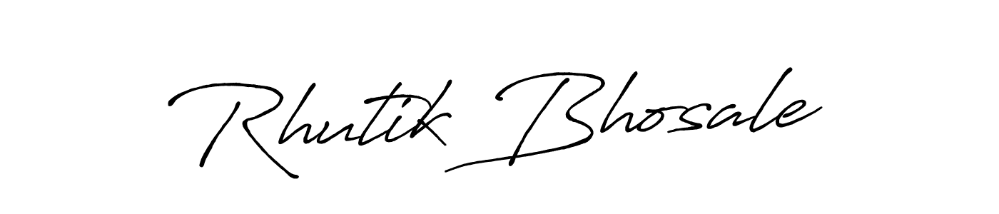 How to Draw Rhutik Bhosale signature style? Antro_Vectra_Bolder is a latest design signature styles for name Rhutik Bhosale. Rhutik Bhosale signature style 7 images and pictures png