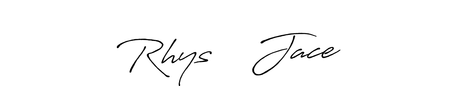 Rhys ❤️ Jace stylish signature style. Best Handwritten Sign (Antro_Vectra_Bolder) for my name. Handwritten Signature Collection Ideas for my name Rhys ❤️ Jace. Rhys ❤️ Jace signature style 7 images and pictures png