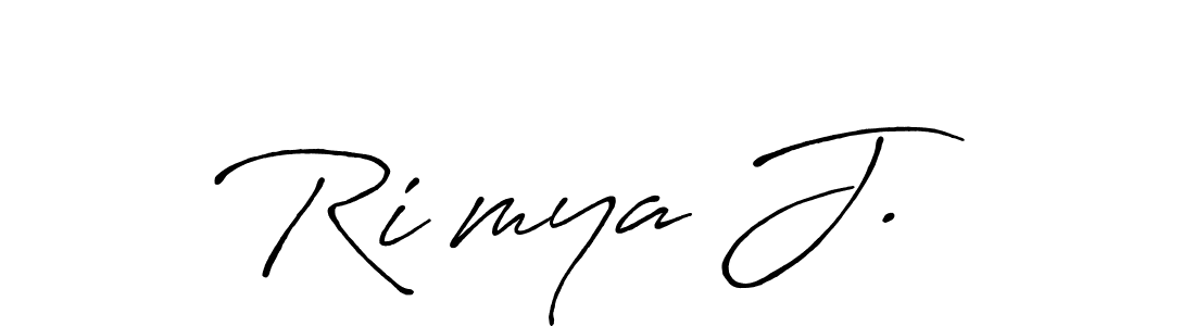 Design your own signature with our free online signature maker. With this signature software, you can create a handwritten (Antro_Vectra_Bolder) signature for name Ri’mya J.. Ri’mya J. signature style 7 images and pictures png