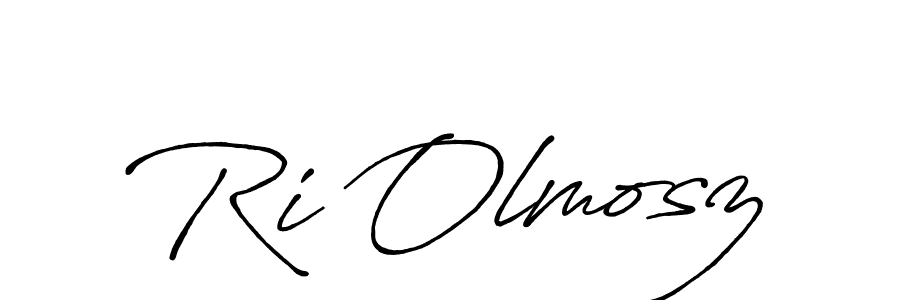 How to make Ri Olmosz name signature. Use Antro_Vectra_Bolder style for creating short signs online. This is the latest handwritten sign. Ri Olmosz signature style 7 images and pictures png