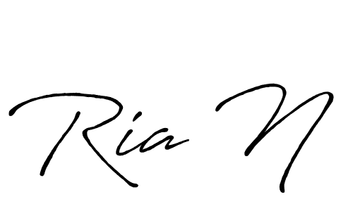 Similarly Antro_Vectra_Bolder is the best handwritten signature design. Signature creator online .You can use it as an online autograph creator for name Ria N. Ria N signature style 7 images and pictures png