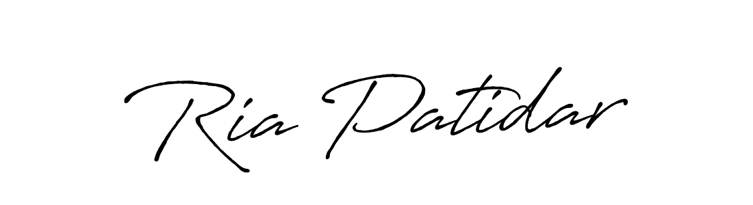 This is the best signature style for the Ria Patidar name. Also you like these signature font (Antro_Vectra_Bolder). Mix name signature. Ria Patidar signature style 7 images and pictures png