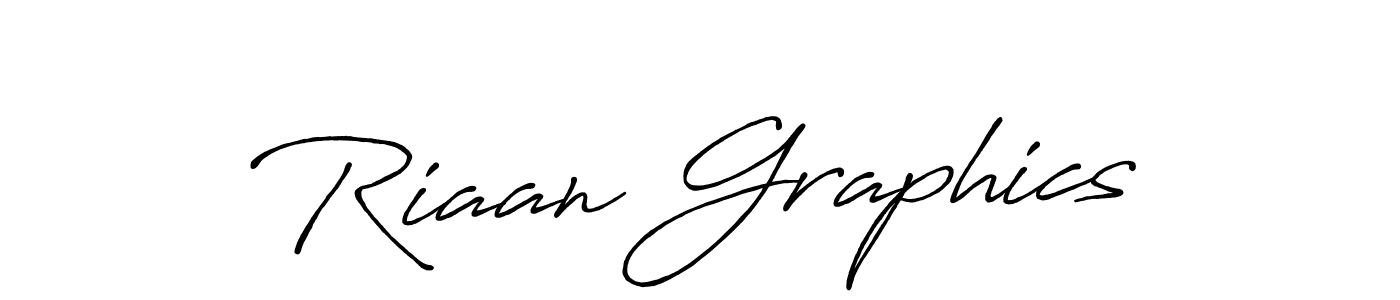 How to make Riaan Graphics name signature. Use Antro_Vectra_Bolder style for creating short signs online. This is the latest handwritten sign. Riaan Graphics signature style 7 images and pictures png
