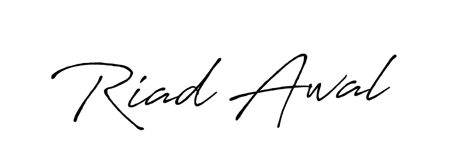 Make a beautiful signature design for name Riad Awal. With this signature (Antro_Vectra_Bolder) style, you can create a handwritten signature for free. Riad Awal signature style 7 images and pictures png