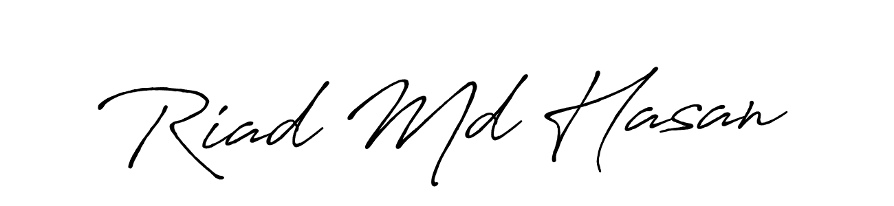 Use a signature maker to create a handwritten signature online. With this signature software, you can design (Antro_Vectra_Bolder) your own signature for name Riad Md Hasan. Riad Md Hasan signature style 7 images and pictures png