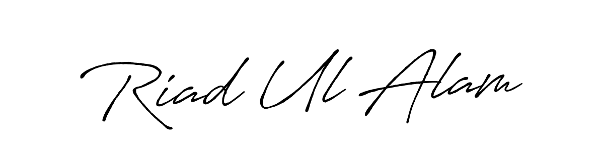 Riad Ul Alam stylish signature style. Best Handwritten Sign (Antro_Vectra_Bolder) for my name. Handwritten Signature Collection Ideas for my name Riad Ul Alam. Riad Ul Alam signature style 7 images and pictures png