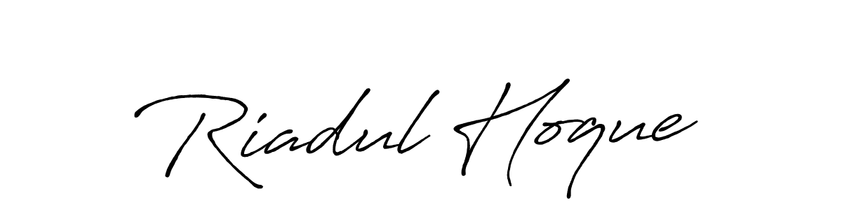 Also we have Riadul Hoque name is the best signature style. Create professional handwritten signature collection using Antro_Vectra_Bolder autograph style. Riadul Hoque signature style 7 images and pictures png