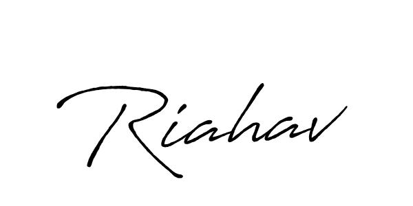 Riahav stylish signature style. Best Handwritten Sign (Antro_Vectra_Bolder) for my name. Handwritten Signature Collection Ideas for my name Riahav. Riahav signature style 7 images and pictures png