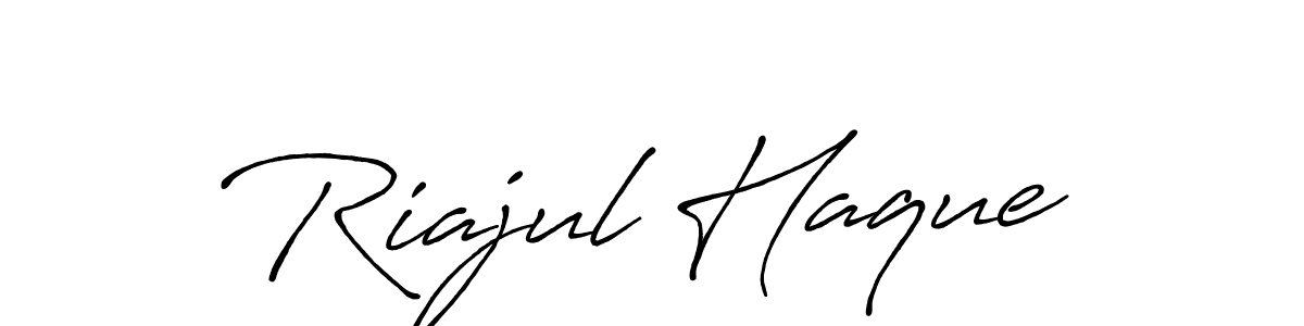 How to make Riajul Haque name signature. Use Antro_Vectra_Bolder style for creating short signs online. This is the latest handwritten sign. Riajul Haque signature style 7 images and pictures png