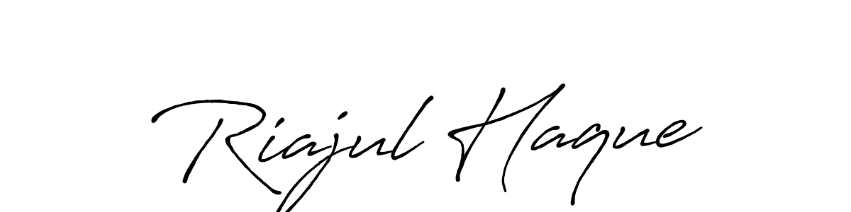 How to make Riajul Haque name signature. Use Antro_Vectra_Bolder style for creating short signs online. This is the latest handwritten sign. Riajul Haque signature style 7 images and pictures png