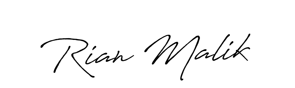 Also we have Rian Malik name is the best signature style. Create professional handwritten signature collection using Antro_Vectra_Bolder autograph style. Rian Malik signature style 7 images and pictures png