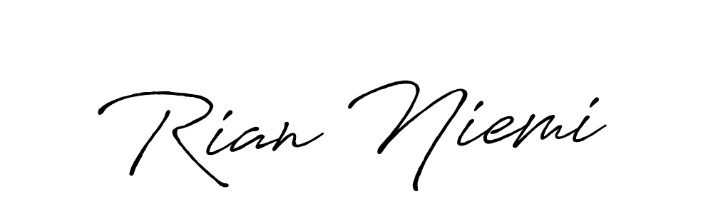 Also we have Rian Niemi name is the best signature style. Create professional handwritten signature collection using Antro_Vectra_Bolder autograph style. Rian Niemi signature style 7 images and pictures png