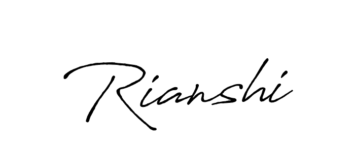 Make a beautiful signature design for name Rianshi. With this signature (Antro_Vectra_Bolder) style, you can create a handwritten signature for free. Rianshi signature style 7 images and pictures png