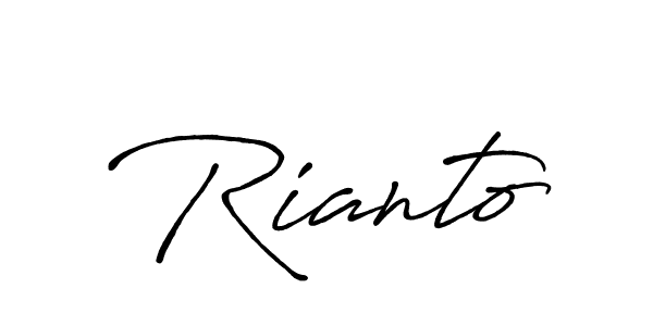 Also You can easily find your signature by using the search form. We will create Rianto name handwritten signature images for you free of cost using Antro_Vectra_Bolder sign style. Rianto signature style 7 images and pictures png