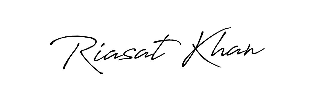 Make a beautiful signature design for name Riasat Khan. With this signature (Antro_Vectra_Bolder) style, you can create a handwritten signature for free. Riasat Khan signature style 7 images and pictures png