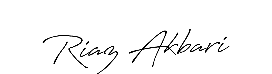 Make a beautiful signature design for name Riaz Akbari. With this signature (Antro_Vectra_Bolder) style, you can create a handwritten signature for free. Riaz Akbari signature style 7 images and pictures png
