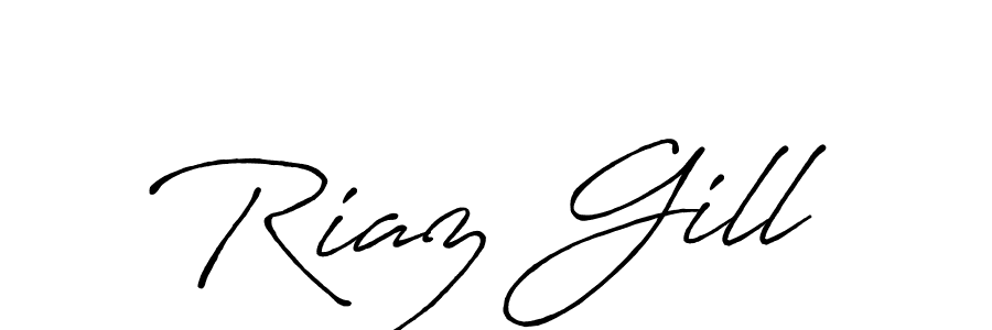 Create a beautiful signature design for name Riaz Gill. With this signature (Antro_Vectra_Bolder) fonts, you can make a handwritten signature for free. Riaz Gill signature style 7 images and pictures png