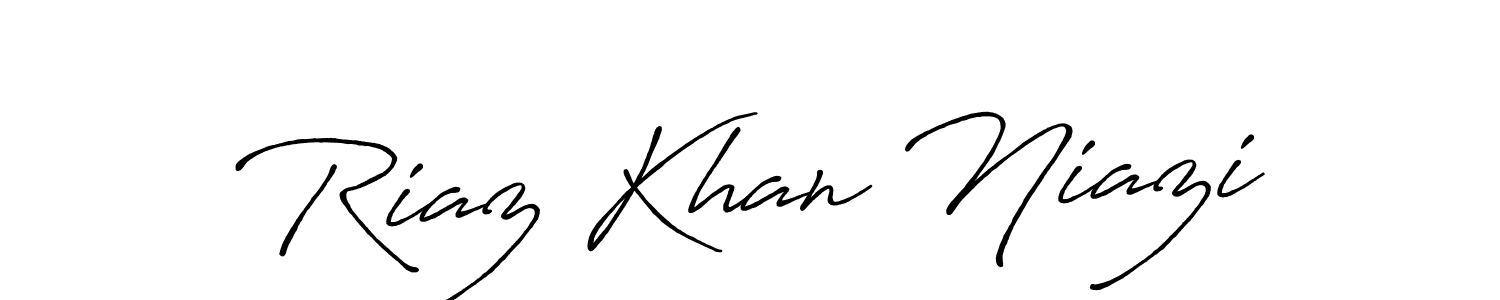 How to make Riaz Khan Niazi name signature. Use Antro_Vectra_Bolder style for creating short signs online. This is the latest handwritten sign. Riaz Khan Niazi signature style 7 images and pictures png