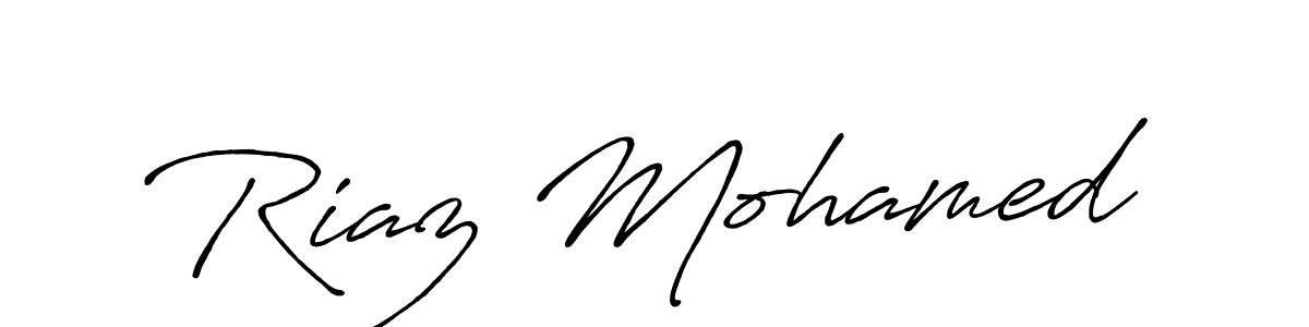 Make a beautiful signature design for name Riaz Mohamed. With this signature (Antro_Vectra_Bolder) style, you can create a handwritten signature for free. Riaz Mohamed signature style 7 images and pictures png