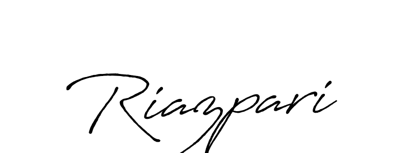 Make a beautiful signature design for name Riazpari. With this signature (Antro_Vectra_Bolder) style, you can create a handwritten signature for free. Riazpari signature style 7 images and pictures png