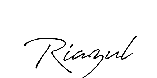 Create a beautiful signature design for name Riazul. With this signature (Antro_Vectra_Bolder) fonts, you can make a handwritten signature for free. Riazul signature style 7 images and pictures png