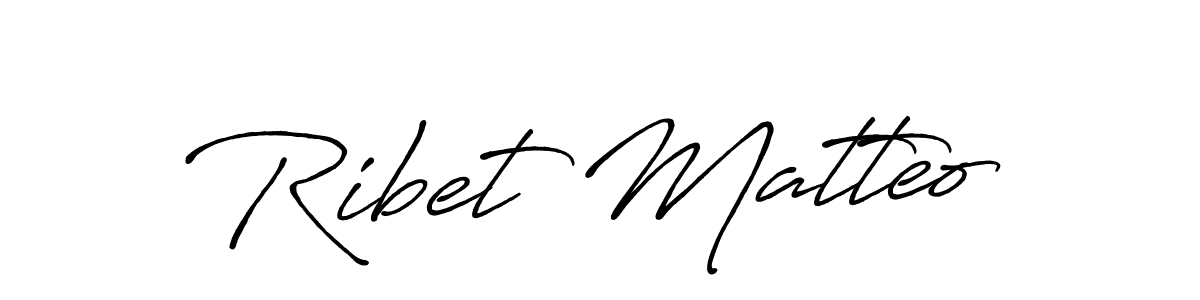 How to make Ribet Matteo name signature. Use Antro_Vectra_Bolder style for creating short signs online. This is the latest handwritten sign. Ribet Matteo signature style 7 images and pictures png