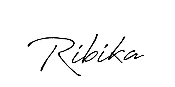 How to make Ribika signature? Antro_Vectra_Bolder is a professional autograph style. Create handwritten signature for Ribika name. Ribika signature style 7 images and pictures png